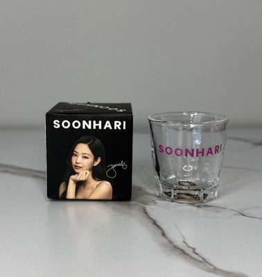 K-POP BLACKPINK Jennie Soon Hari Soju Shot Glass Photo Bottom W/ Box NEW