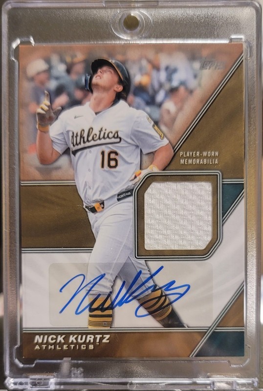 2026 Topps Series 2 Nick Kurtz Gold Relic Auto #/50 SSP Athletics R.O.Y.🔥📈⚾️📈