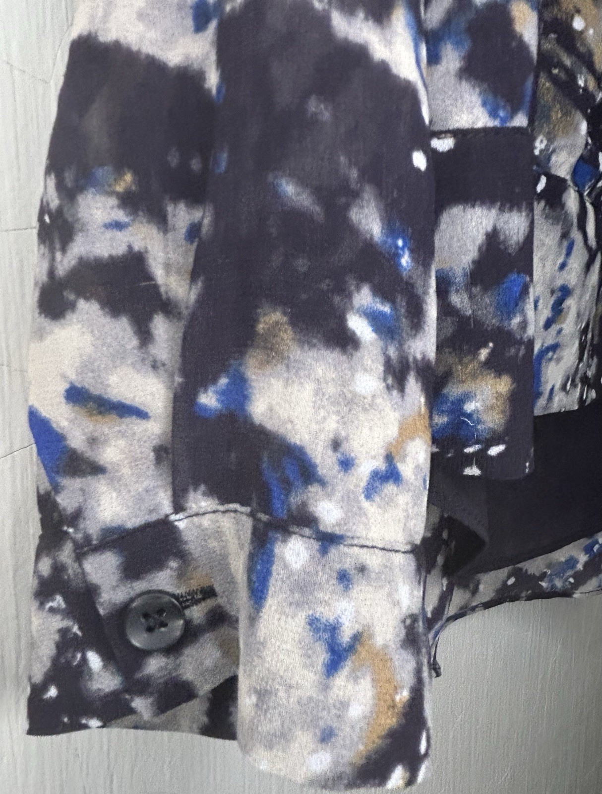 Cabi Medium Black/Brown Multi Ruffled Button Up C… - image 7