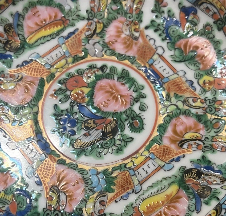 Antiguo platillo Rose Canton Foto 2 de 3