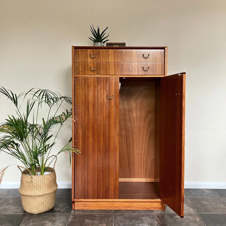 Mid Century Modern Restored E Gomme G Plan Librenza Tola Tallboy / Wardrobe - Image 2 of 4