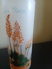 Ancien verre dépoli yucca gaz pétrole noir Arizona cactus thé highball
