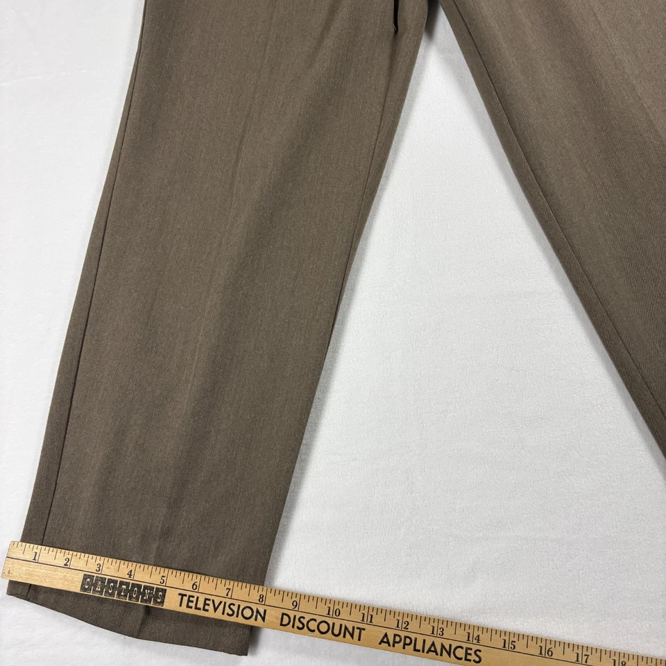 Vintage Dress Pants Womens 8P Brown High Waist Pleated Trousers Retro Minimal St - Image 4 of 4