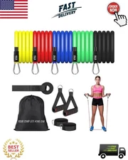 11 pcs Resistance Bands Set, Fitness Exercise Bands with Handles and Accessories