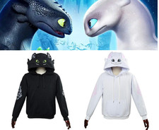 How to Train Your Dragon Toothless Furry Hoodie Pullover Jacket Sport Coat Adult
