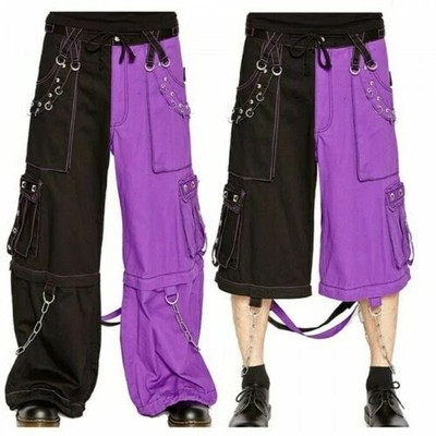 Gothic Bondage Men  Alternative Punk Rock Transformer Trouser Purple Baggy Pant
