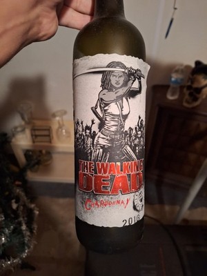 THE WALKING DEAD, WINE BOTTLE, MICHONNE, CHARDONNAY, 2016, EMPTY
