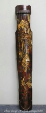 48.4" Chinese lacquerwork Wood Paintings Inlaid Shell Musical Instrument Guqin