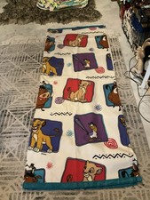 Vintage 90s Lion King Twin Full Blanket Walt Disney Simba Timon Pumba Nala Zazu