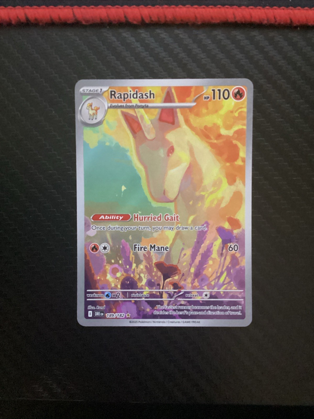 Pokemon TCG Rapidash 189/182 Sv10: Destined Rivals Illustration Rare NM