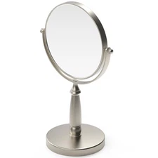 DecoBros 6-Inch Tabletop Two-Sided Swivel Vanity Mirror with 8x Magnification,