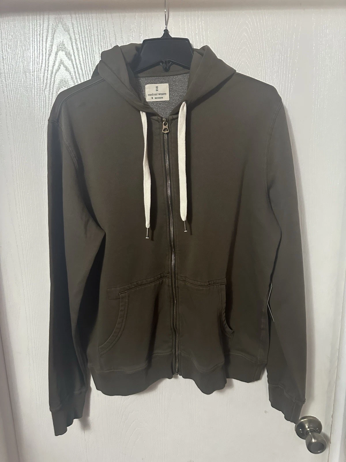 Banana Republic Mens Olive Green zip up cotton Sweatshirt Jacket Size Medium