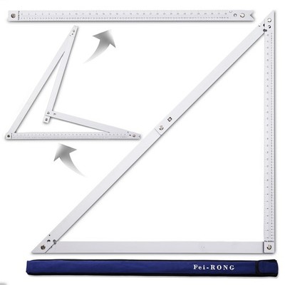 36 Aluminum Folding Square | Adjustable 45Â° & 90Â° Angles for Framing/Roofin...