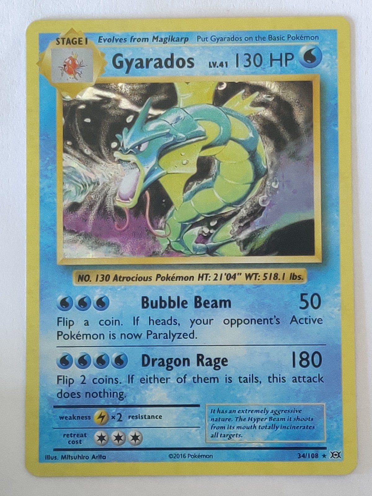 Gyarados Holo Rare XY - Evolutions 34/108 NM