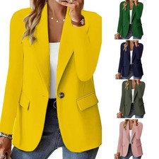 Fashion Casual Women Blazer Long-sleeved Solid Color Casual Cardigan Small Suit