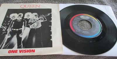 Queen -One Vision-The Soundtrack Of Iron Eagle- 1985 Orig 45 CAPITOL-HEAR