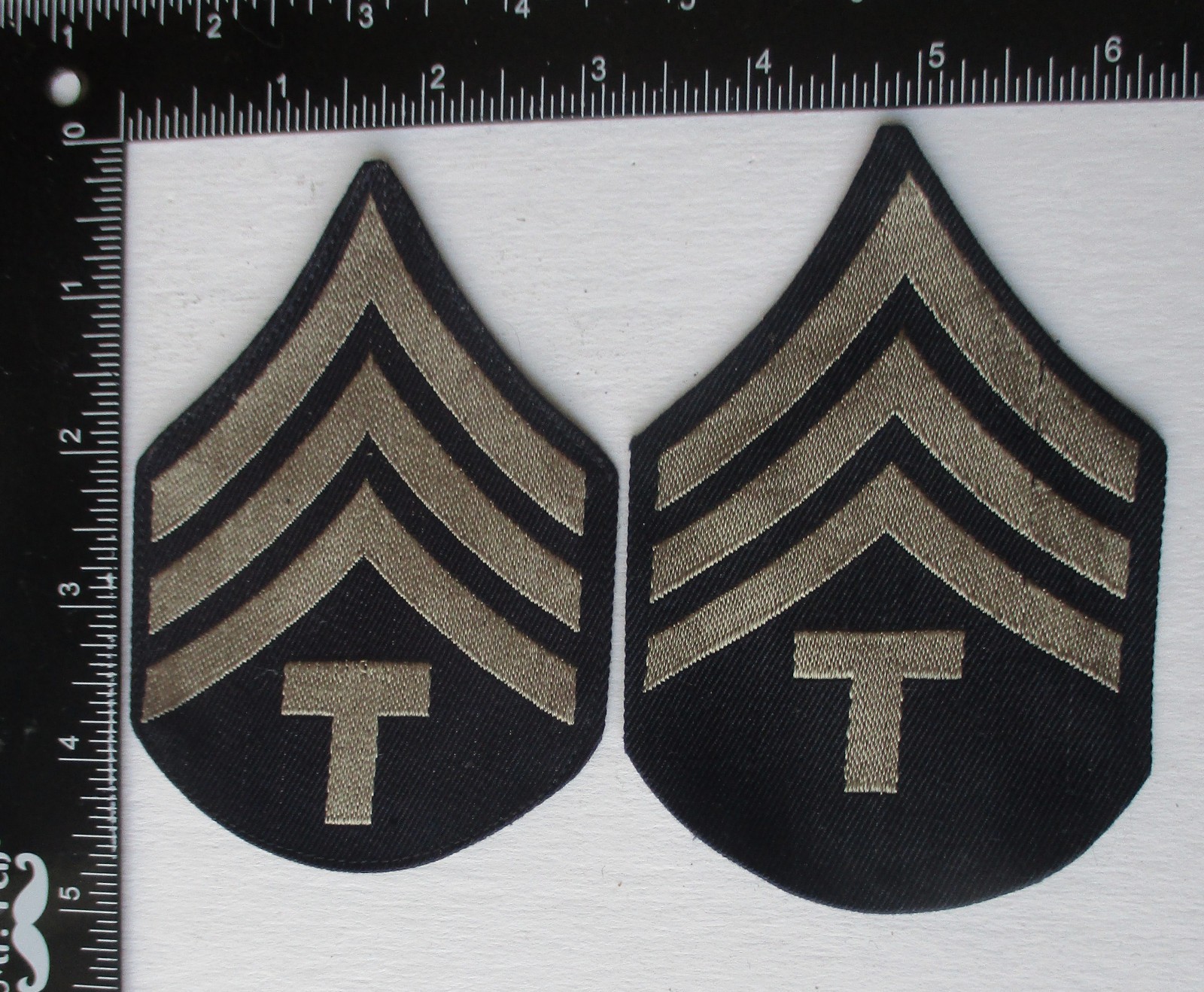 Pair WW2 Vintage US ARMY Technican 4th Grade STRIPES PATCHES No Glow