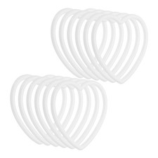 3 Inch Heart Dream Catcher Rings, 12 Pcs Plastic Floral Ring Hoop, White