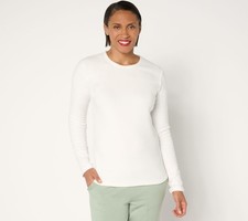 Cuddl Duds Base Layers Fleecewear with Stretch Long Sleeve Top Off White S New