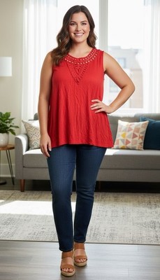 $58  Women's  Context Plus size 3X praise red shirt P1