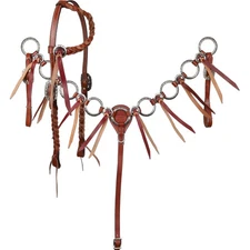 Showman Heritage Ring One Ear Horse Headstall and Breastcollar Set