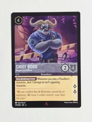 Chief Bogo Respected Officer COLD FOIL 175/204 - Rise of the Floodborn Lorcana