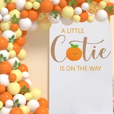 A Little Cutie Is On The Way Baby Shower Decal for Balloon Arch Peel and Stic...