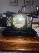 Outstanding Antique Ansonia Cast Iron Chiming Mantle Clock In Full Working Order