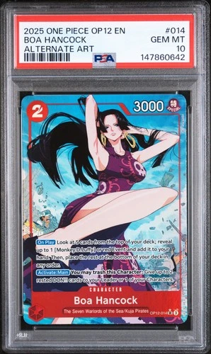 2025 ONE PIECE OP12-LEGACY OF THE MASTER ALTERNATE ART #014 BOA HANCOCK PSA 10