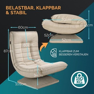 B Ware Relaxsessel Aberdeen 60x57x87cm creme Sessel Möbel Relaxen Stuhl
