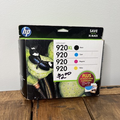 Genuine HP 920XL Black Ink 920 Cyan Magenta Yellow Ink Combo Plus Exp 02/2016