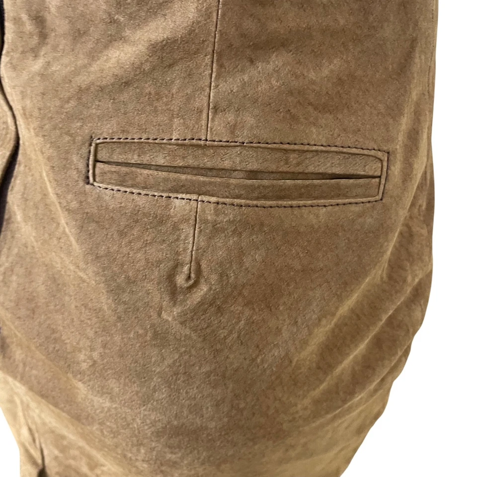 Falda tubo de cintura alta de cuero marrón con cremallera trasera talla 7 Capezio para mujer Foto 4 de 4