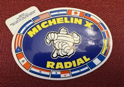 MICHELIN X RADIAL TIRES VINTAGE ORIGINAL Glossy STICKER DECAL Snow Antique USA