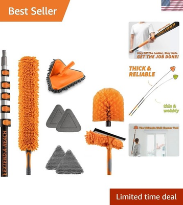 #ad 30 Foot High Duster Kit with 5 24 ft Extension Pole High Ceiling Dusting ... $158.16