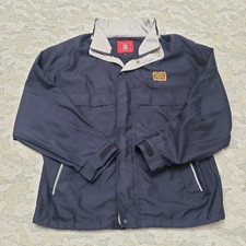 NFL Superbowl XXXVIII Windbreaker Jacket Mens Large Blue Lightweight Zip Up