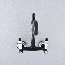 Bathroom Sink Faucet Swivel Spout Wall Mount Basin Mixer Tap Oil Rubbed Bronze