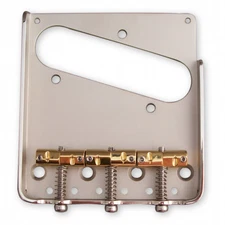 Callaham Vintage Tele Bridge Specialized for Bigsby, Nickel w/Brass Saddles