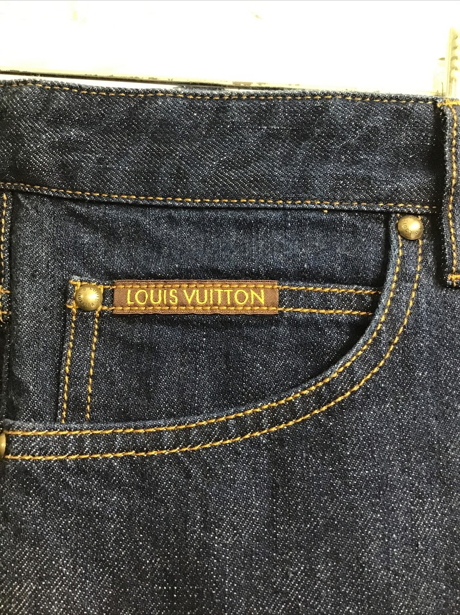 Louis Vuitton Men's Blue Denim Jean Tapered Leg Size 28 Slim Tri