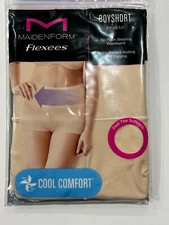 Maidenform Women's Flexees Boyshorts FP0050 2XL Beige Firm Shapes Cool Comfort