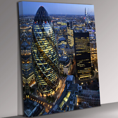 Gherkin London Nahaufnahme Portrait Leinwand Wandbild Bild Druck