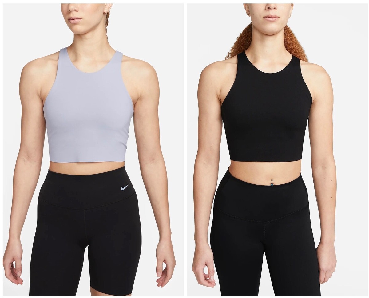NWT Women's Nike Yoga Dri-FIT Luxe Shelf-Bra Cropped Tank L MSRP $52