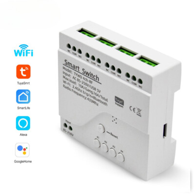 Smart Switch 4CH Relay Module Home Automation AC RF433Mhz Remote Control 4 Gang