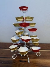 Williams Sonoma 22 Cupcake Display Stand, Tiered Tree Shaped, White Wire Turns