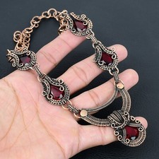 Wonderful Garnet Gemstone Handmade Copper Wire Wrap Jewelry Necklace For Love