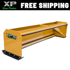 10' XP30 WITH PULLBACK BAR CAT YELLOW SNOW PUSHER BOX BOBCAT CASE -FREE SHIPPING