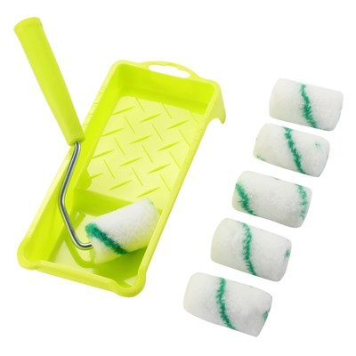 Paint Roller,High-Density Fabric Roller with Frame,Tray,Mini Paint Roller Ref...