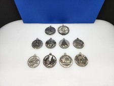 Vintage Metal Christmas Ornaments Lot Of 10 Birds  Blooms Country More