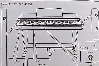 Yamaha YDP-162 YDP-142 Digital Piano Original Operating Owner'