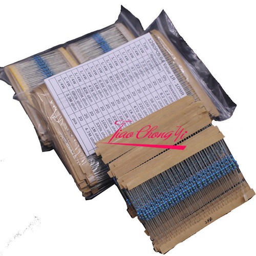 64 values 1280pcs 1 ohm - 10M ohm 1/4W Metal Film Resistors  Assortment Kit  - Picture 1 of 5