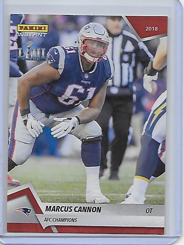 2016 Panini Instant MARCUS CANNON New England Patriots AFC